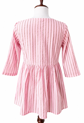 Stripes Peplum Top - Round Neck with 3/4 Sleeves 3