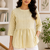 Stripes Peplum Top - Round Neck with 3/4 Sleeves