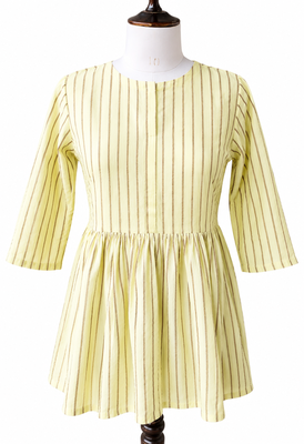 Stripes Peplum Top - Round Neck with 3/4 Sleeves 2