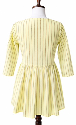 Stripes Peplum Top - Round Neck with 3/4 Sleeves 3
