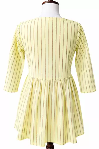 Stripes Peplum Top - Round Neck with 3/4 Sleeves
