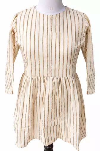Stripes Peplum Top - Round Neck with 3/4 Sleeves