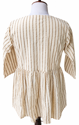 Stripes Peplum Top - Round Neck with 3/4 Sleeves 3