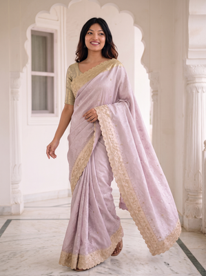 enticing pastel shades c-pallu embroidery work & cutwork arco border kanjivarm silk blend indian designer saree 1