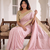 fascinating baby-pink c-pallu embroidery work & cutwork arco border kanjivarm silk blend indian designer saree