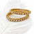 Gold-toned pearl bangle set with ruby & emerald stones set of 4 bangles, traditional design, festive wear.