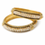 Gold-toned pearl bangle set with ruby & emerald stones set of 4 bangles, traditional design, festive wear.