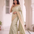 intriguing biege gold c-pallu embroidery work & cutwork arco border kanjivarm silk blend indian ceremonian saree