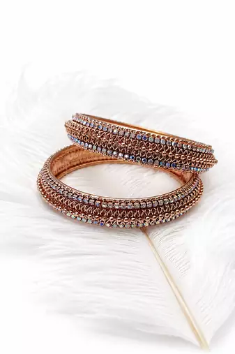 Ab stone embellished, ethnic wear, multi-row design, festive occasion, stacked look