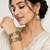 Rose gold crystal studded bangles set of 2 for women ab crystal stones, intricate chain design, festive wear.