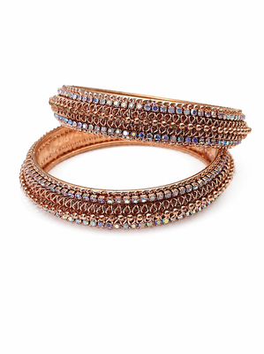 Ab stone embellished, ethnic wear, multi-row design, festive occasion, stacked look 3