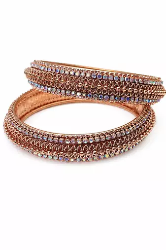 Ab stone embellished, ethnic wear, multi-row design, festive occasion, stacked look