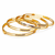 Gold-plated bangle set with crystal embellishments, set of 4 diamond-cut accents, women's jewellery, stackable design.