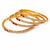 Gold-plated bangles set of 4 with ruby & white stones traditional design, teardrop ruby accent, crystal embellished.
