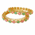 Gold-toned bangles with pink & green teardrop stones, set of 2 filigree design.