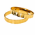 Gold-toned faceted bangle set of 2 for women geometric faceted design, mirror polish finish, stackable bangles.