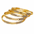 Gold-toned crystal studded bangles set of 4 for women rhinestone embellished, stackable design, ethnic wear.