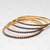Blue crystal stone bangles, gold-toned, set of 4 stackable design, studded with crystals, festive wear, waterproof.