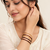 Gold-toned maroon enamel bangle set for women, set of 4 enamel finish, stackable design.