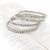 Set of 4 bangles, round cut crystals, stackable design, bridal wear, silver finish