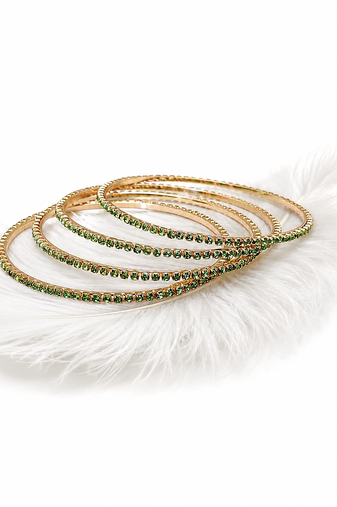 Stackable design, ethnic wear, rhinestone embellished, festive occasion, women's jewellery