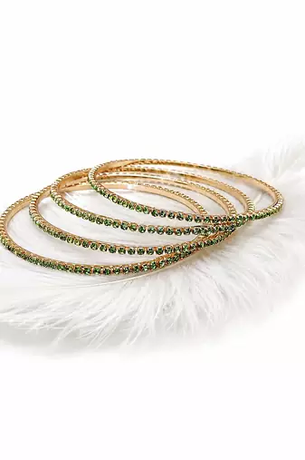 Stackable design, ethnic wear, rhinestone embellished, festive occasion, women's jewellery