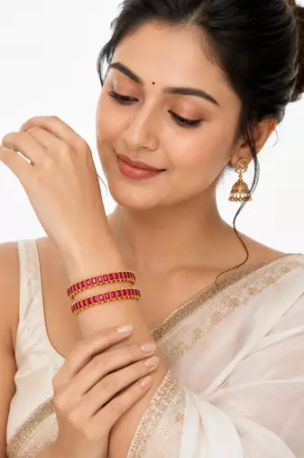 Rectangular stone setting, antique gold finish, traditional indian style, ethnic festive wear, embellished border design