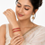 Rectangular stone setting, antique gold finish, traditional indian style, ethnic festive wear, embellished border design