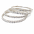 Set of 4 bangles, round cut crystals, stackable design, bridal wear, silver finish