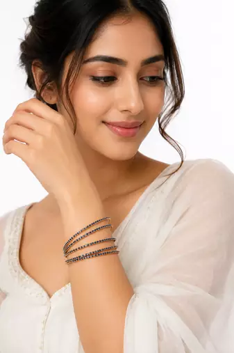 Rhinestone studded, stackable design, women's jewellery, festive wear, slim band style