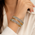 Gold-toned crystal rhinestone bangle set of 2 for women