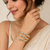 Kundan bangles set of 2, gold-toned with white stone