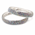 Crystal rhinestone bangles for women, silver-toned, set of 2