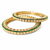 Pearl embellished, green enamel work bangle set