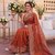 winning rust orange c-pallu embroidery with piping border fendy satin indian wedding saree