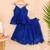 Royal Blue Leheriya Kota Doria Peplum Top & Wrap Skirt Co-ord Set