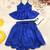Royal Blue Leheriya Kota Doria Peplum Top & Wrap Skirt Co-ord Set
