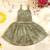 Olive Green Bandhani Kota Doria Crop Top & Flared Skirt Co-ord Set
