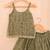 Olive Green Bandhani Kota Doria Crop Top & Flared Skirt Co-ord Set