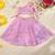 Pink Floral Kota Doria Gota Patti Crop Top & Flared Skirt Set