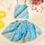 Sky Blue Leheriya Kota Doria Crop Top & Flared Skirt Set