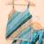 Sky Blue Leheriya Kota Doria Crop Top & Flared Skirt Set