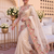 pleasing cream c-pallu embroidery with piping border fendy satin latest designer indian ceremonial saree