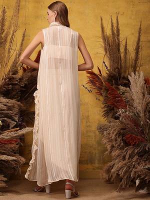 Square Neck Top and Shrug With Skirts 5