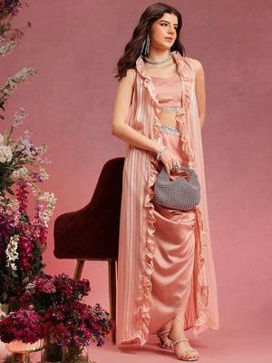 Shoulder Straps Top With Skirt And Shrug 4