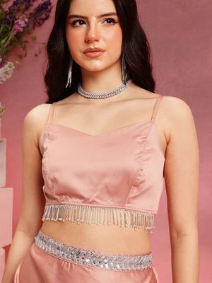 Shoulder Straps Top With Skirt And Shrug 6