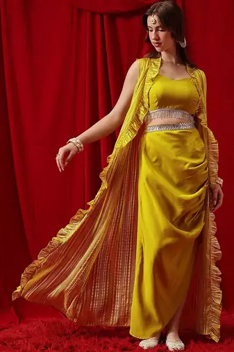 Embellished Round Neck Top & Skirt Co-Ords