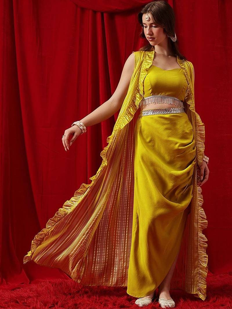Embellished Round Neck Top & Skirt Co-Ords