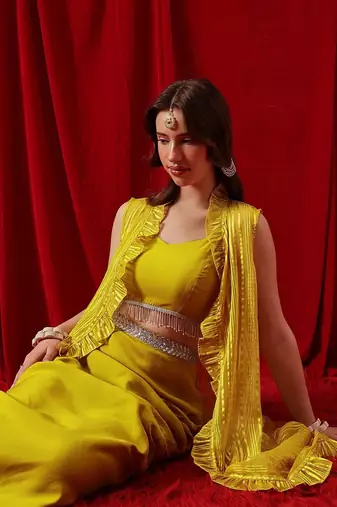 Embellished Round Neck Top & Skirt Co-Ords
