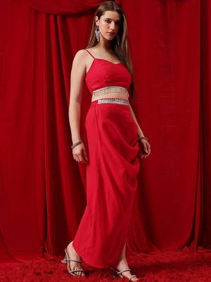 Embellished Round Neck Top & Skirt Co-Ords 2